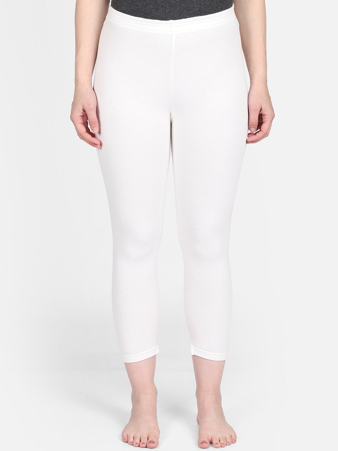 DYCA Women Off-White Solid Cropped Thermal Bottom-picture-36