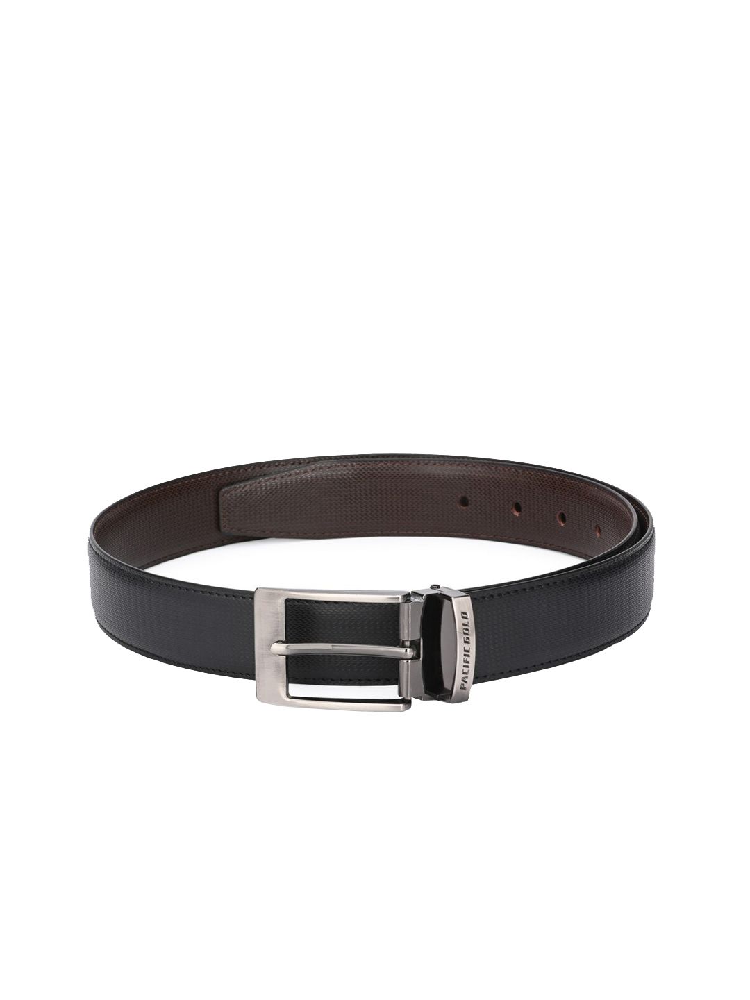 Pacific Gold Men Black & Brown Reversible Leather Belt-picture-38