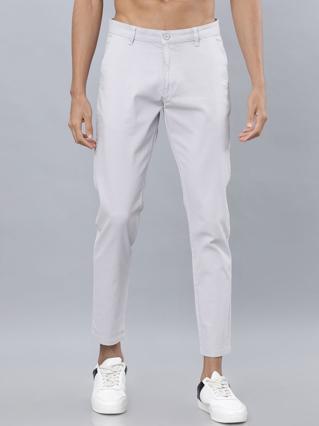 HIGHLANDER Men Grey Slim Fit Solid Regular Trousers - Price History