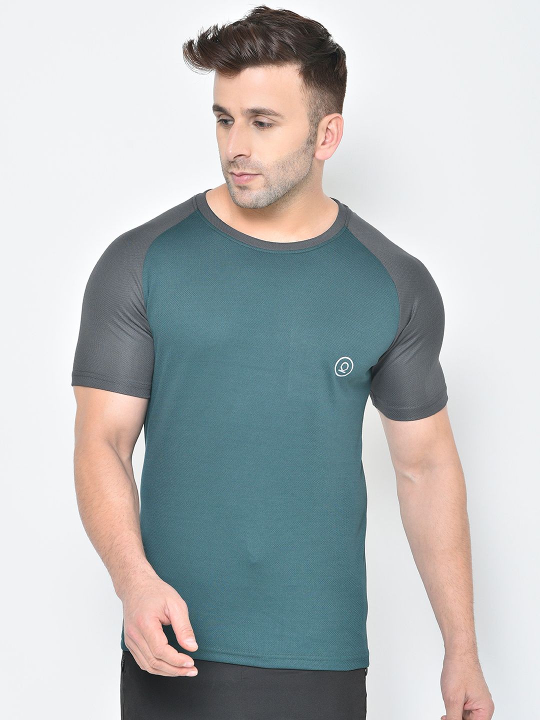 CHKOKKO Men Green Solid Round Neck Gym T -Shirt-picture-34
