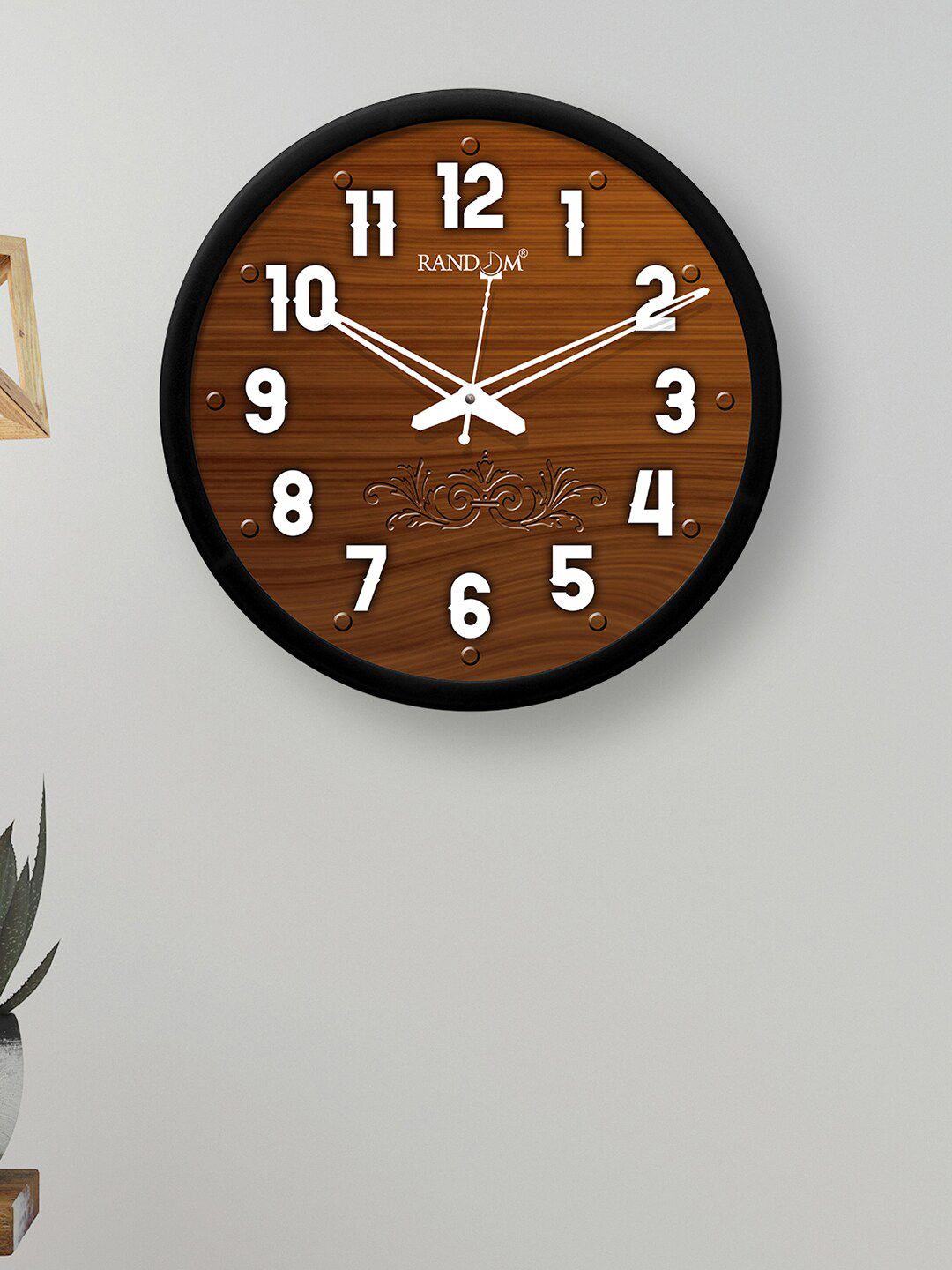 RANDOM Black & Brown Printed 30.48 cm Analogue Wall Clock-picture-10