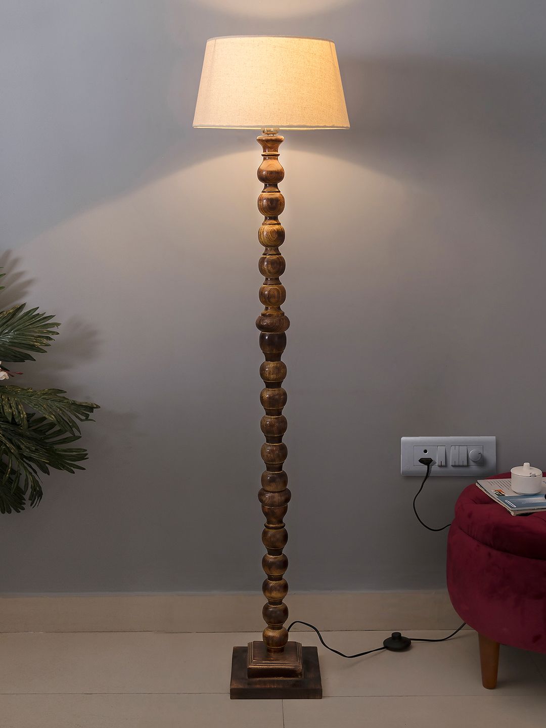 Homesake Brown Textured Handcrafted Classic Sphere Ball Club Lamp-image-25