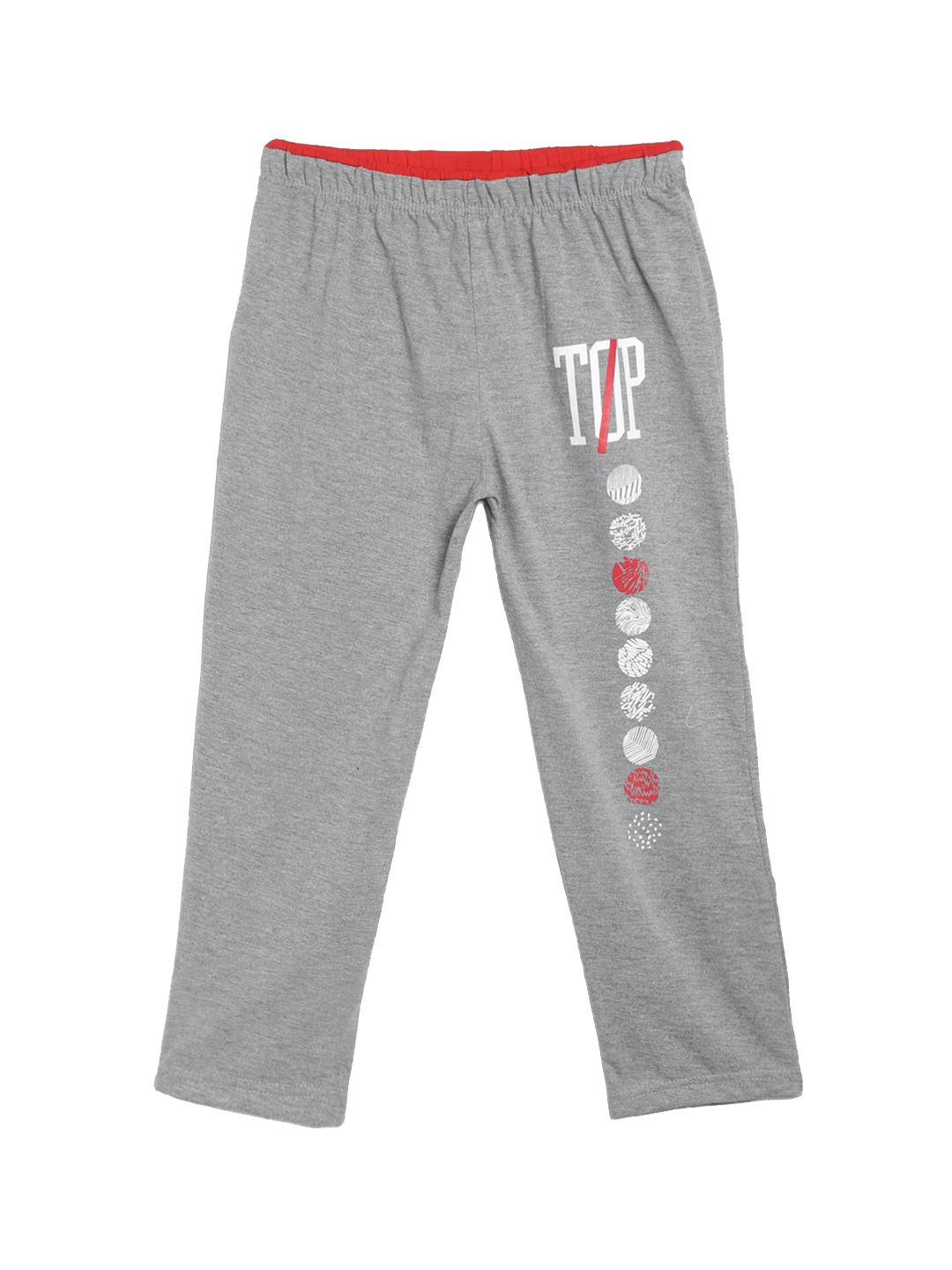 SWEET ANGEL Boys Grey Melange Printed Straight-Fit Track Pants-picture-26
