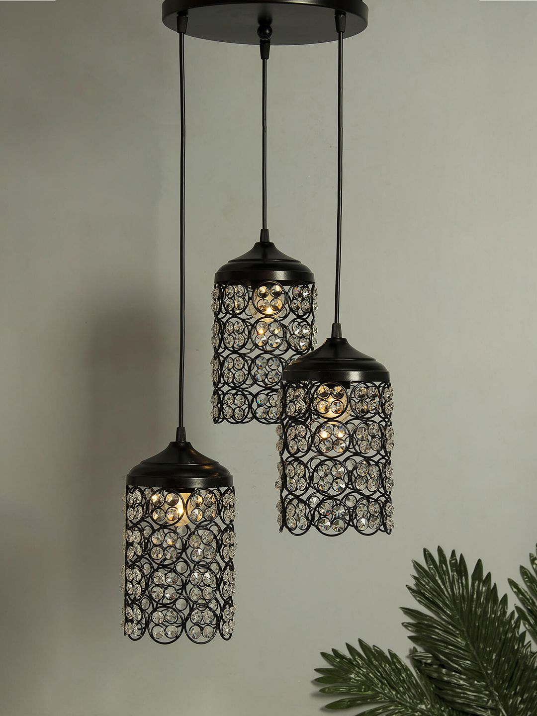 Homesake Black & Transparent Self Design Handcrafted Cluster Light-picture-46