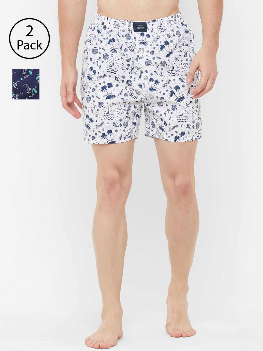 URBAN SCOTTISH Men Pack of 2 Printed Pure Cotton Boxers USBX2035-picture-31