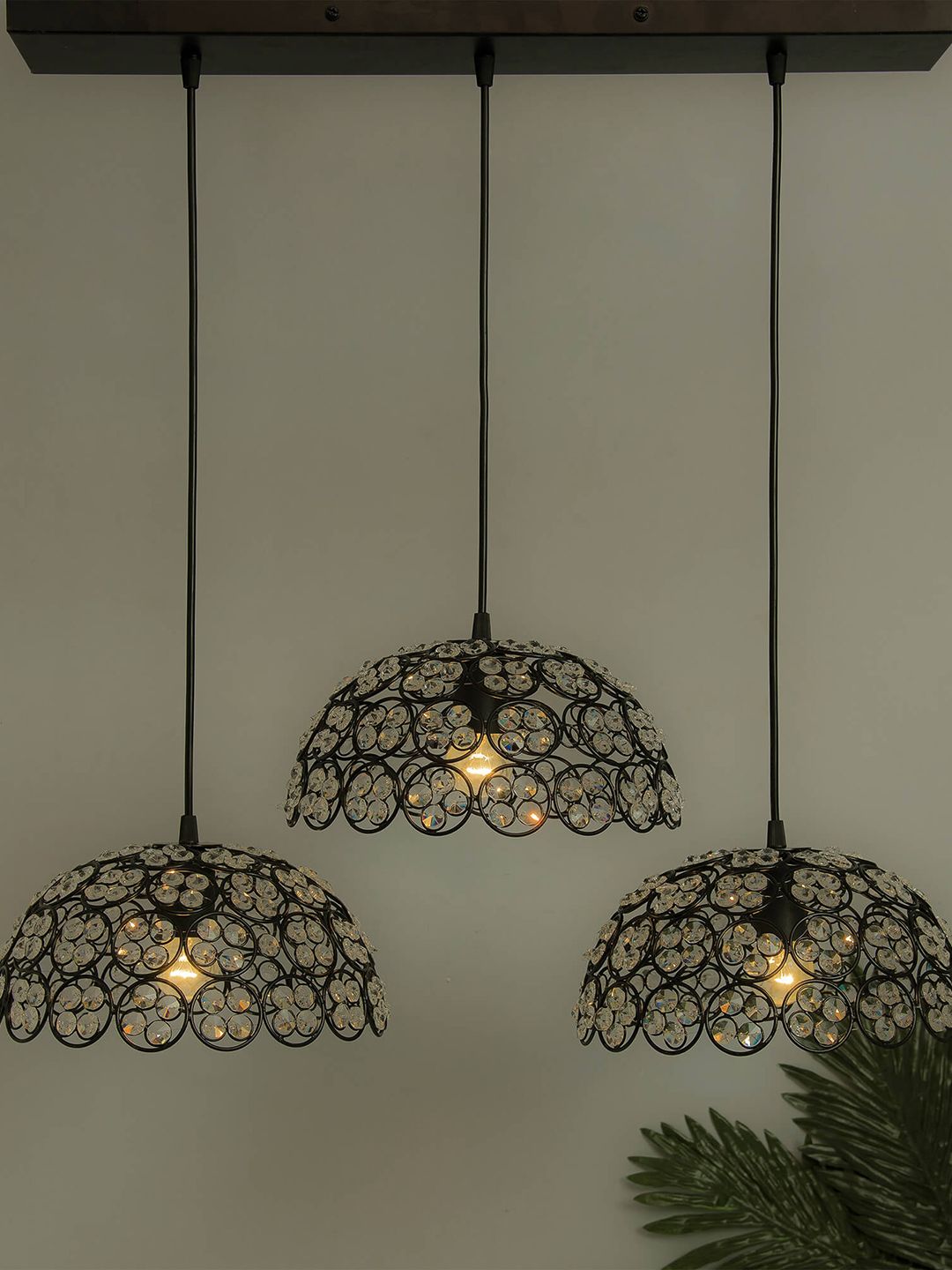 Homesake Black Handcrafted Quad Crystal Cluster Light-image-30
