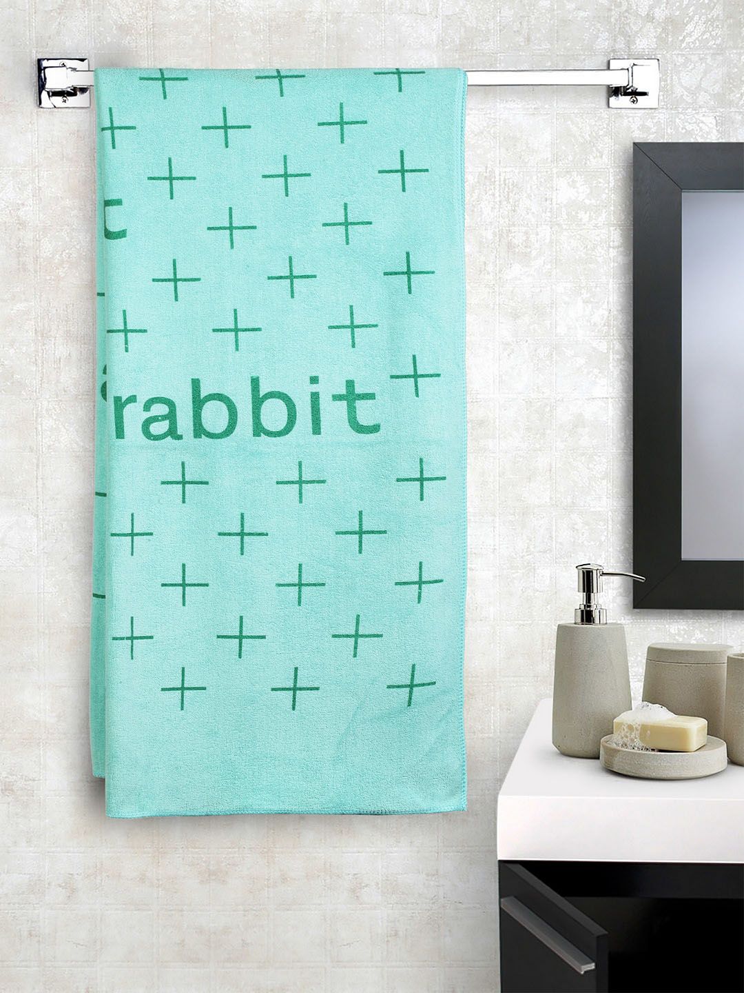 Cortina Unisex Sea Green Printed 300 GSM Bath Towel-picture-29