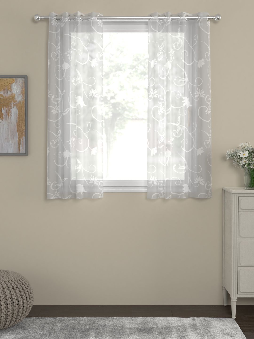 ROSARA HOME White Set of 2 Window Curtains-picture-16