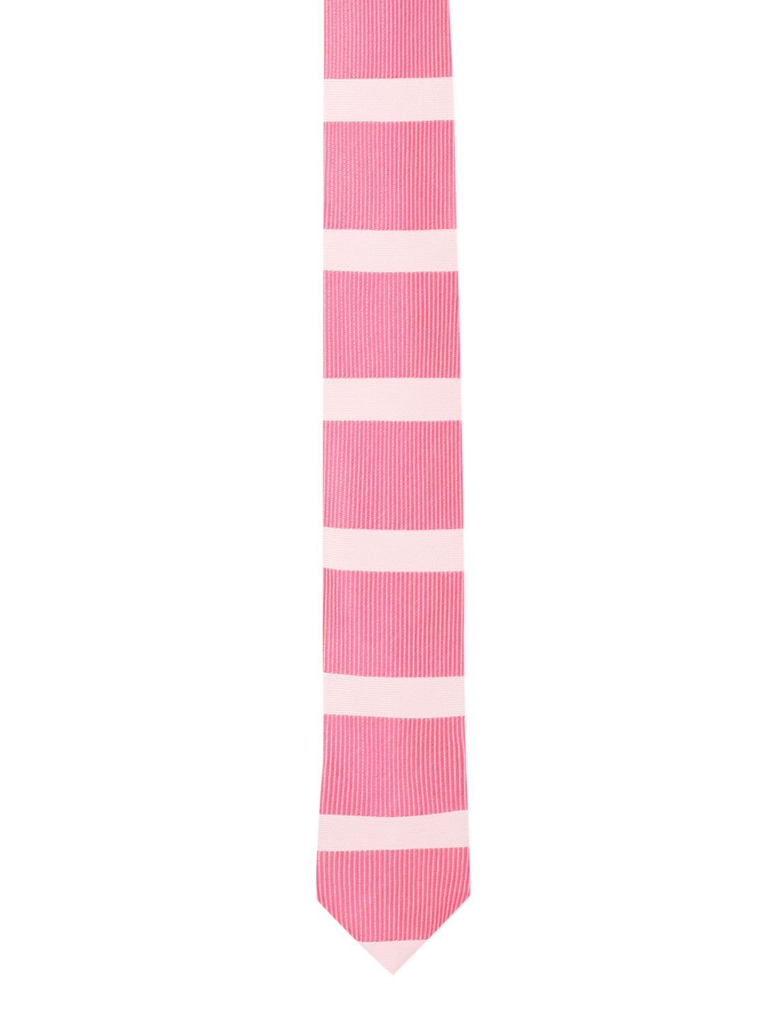 Peter England Pink & White Striped Broad Tie-picture-26