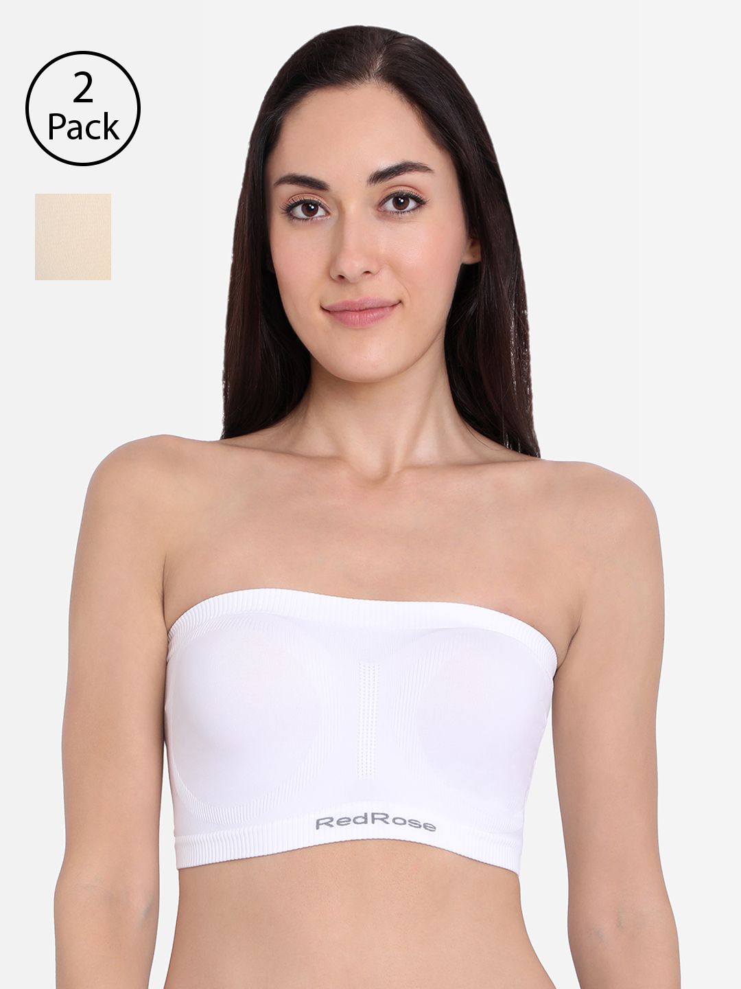 Red Rose Women Pack of 2 Solid Bandeu Bras-picture-26