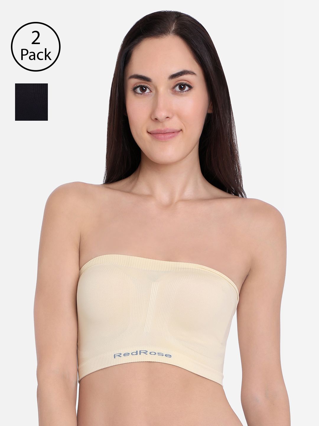 Red Rose Women Pack of 2 Solid Bandeu Bras-picture-17