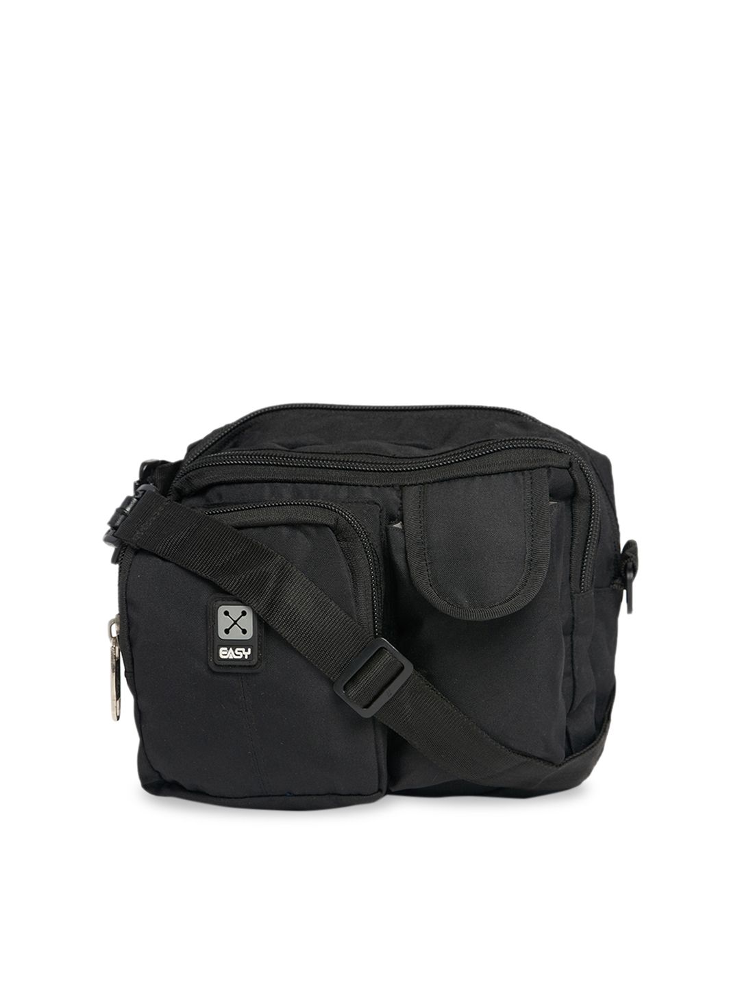 EASY Unisex Black Solid Messenger Bag-picture-16