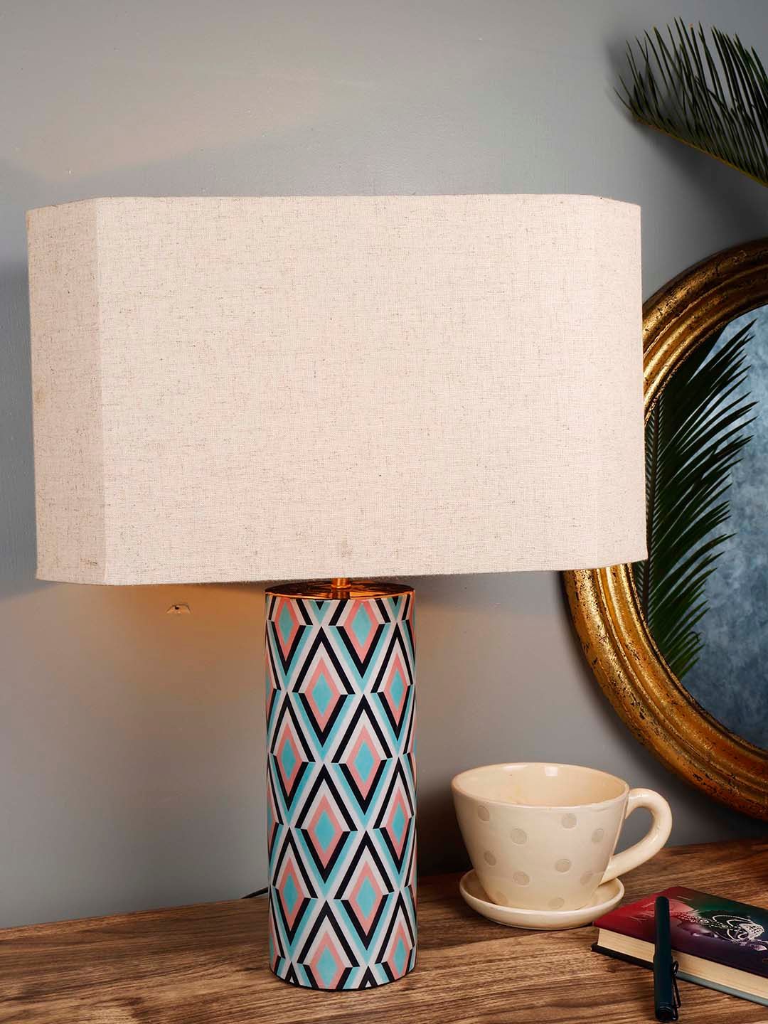 Grated Ginger Beige Solid Phantom Bedside Table Lamp with Shade-image-20