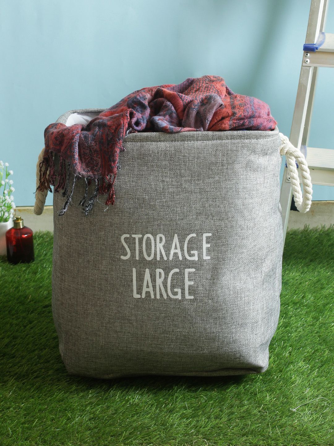 Cortina Grey & White Printed Laundry Bag-picture-40