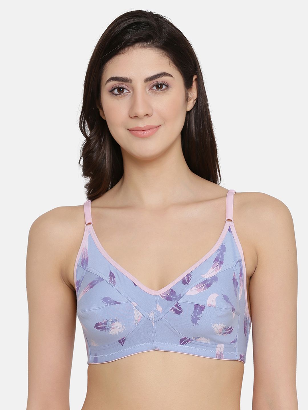 Clovia Blue & Pink Printed Non-Wired Non Padded Everyday Bra BR0185Y0332B-picture-24