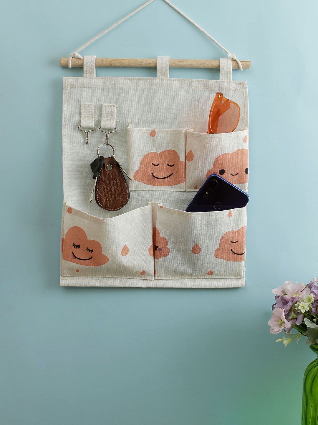 Cortina White & Black Printed Multi-Utility Wall Hanging Organiser-picture-24