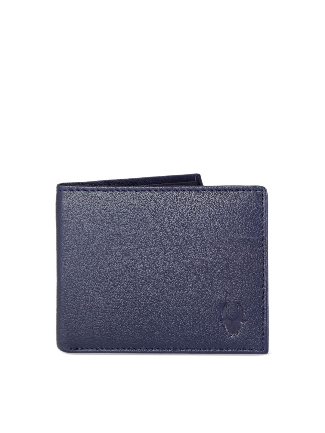 WildHorn Men Blue RFID Protected Genuine Leather Hand-Stitched Solid Two Fold Wallet-picture-43