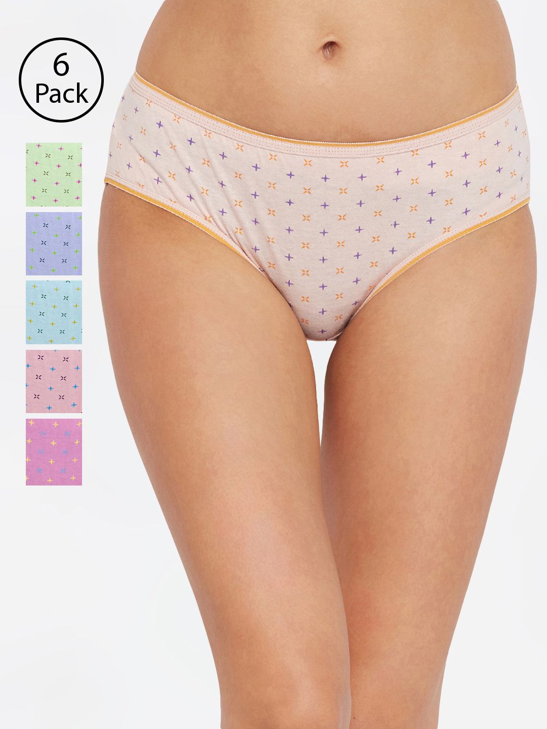 Bodycare Women Pack of 6 Assorted Hipster Briefs 300D-6PCS-picture-41