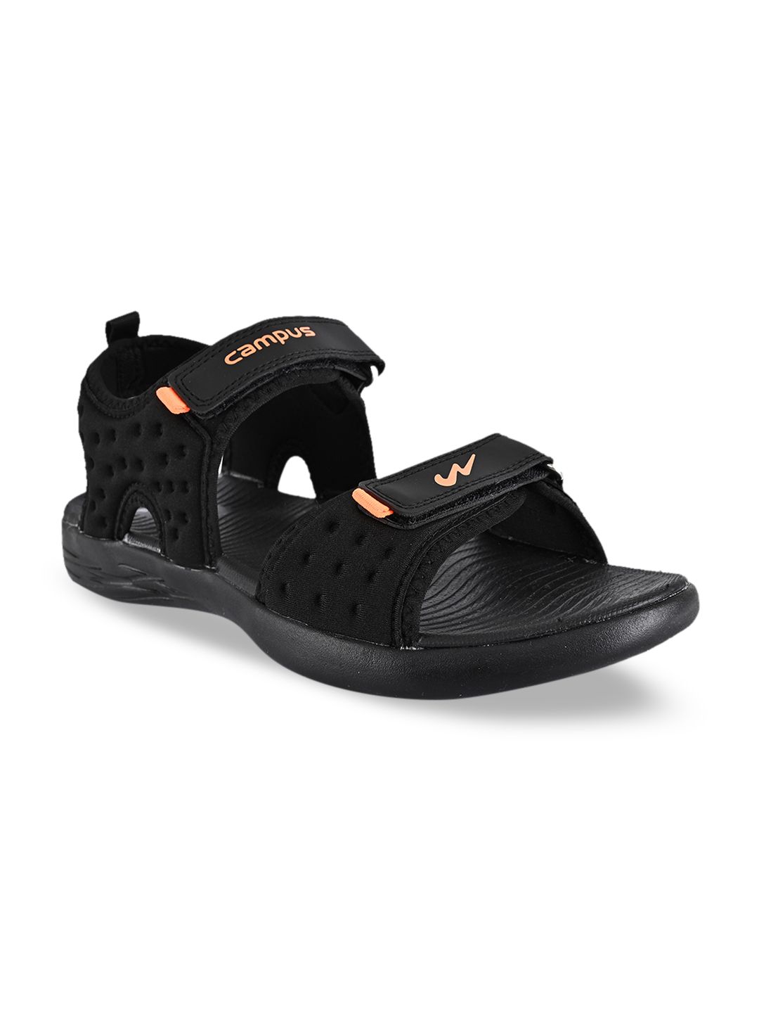 Campus Men Black & Orange Solid Sports Sandals-image-49
