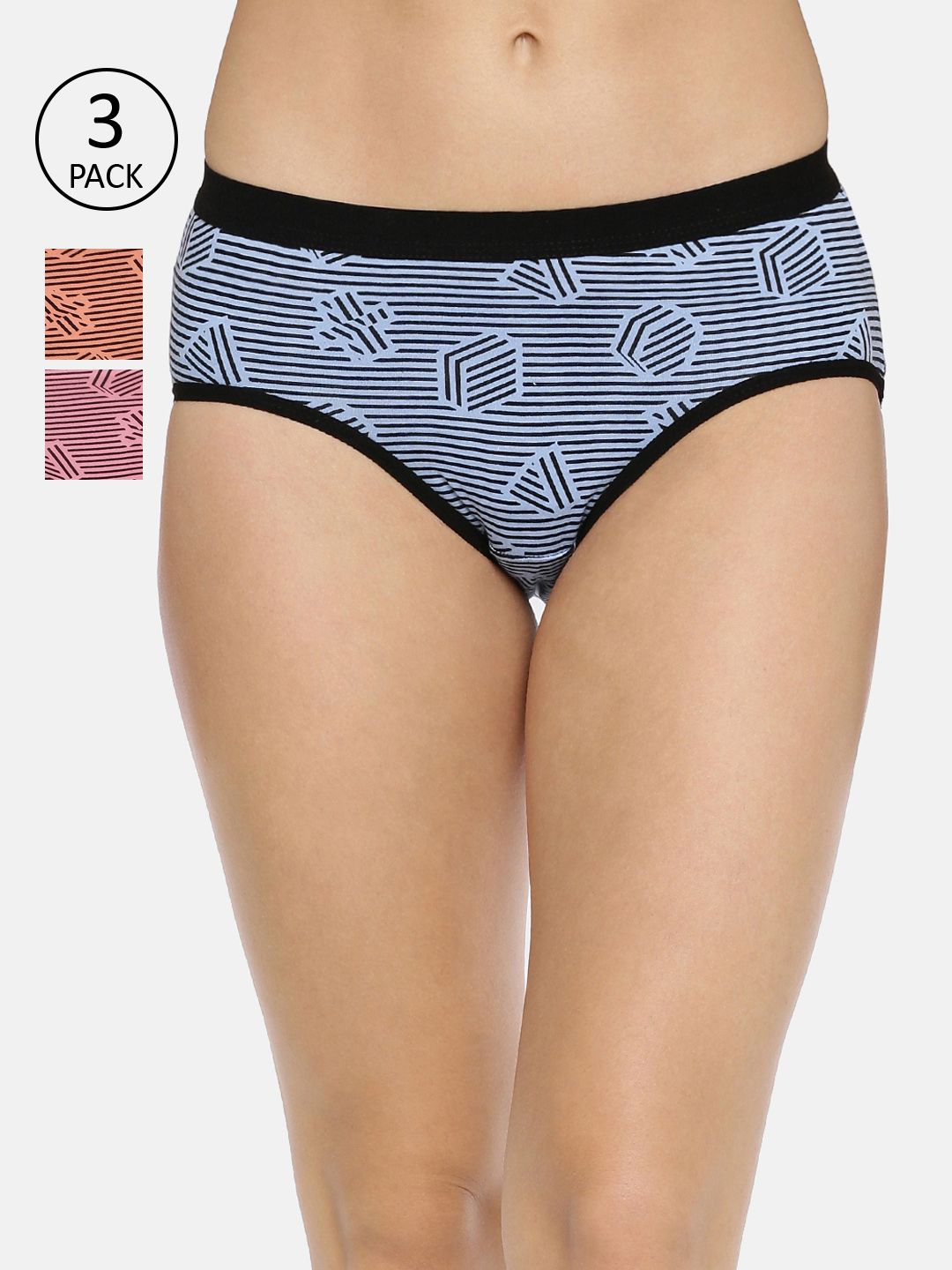 Red Rose Women Pack Of 3 Assorted Hipster Briefs Hiramoti-M-picture-42