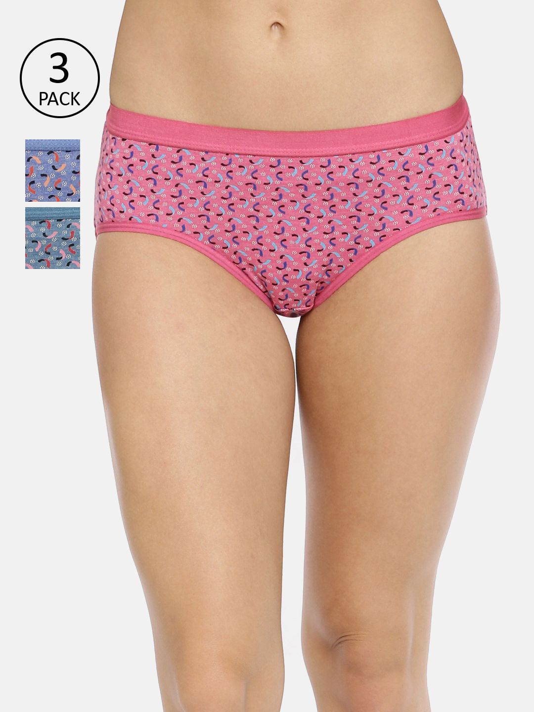 Red Rose Women Pack of 3 Assorted Hipster Briefs Madhu-M-picture-25