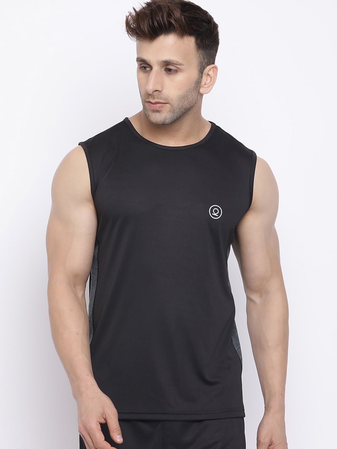 Chkokko Men Black Solid Round Neck Innerwear Vest-picture-46
