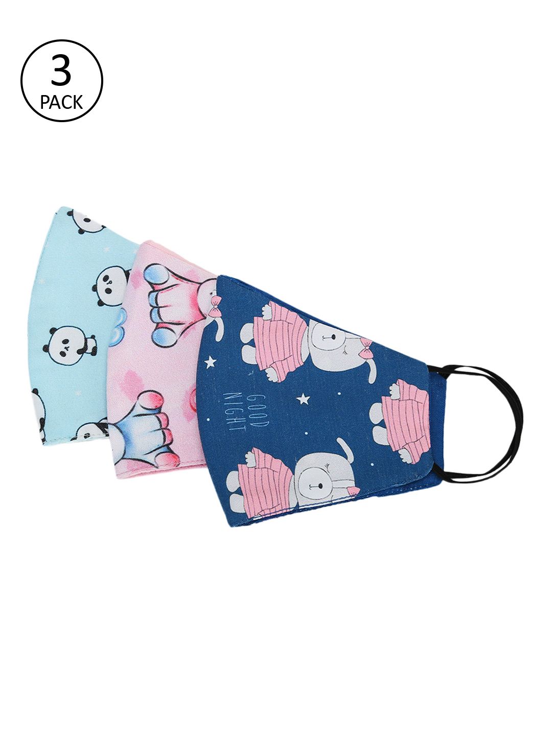 Tossido Kids Pack Of 3 Printed 3-Ply Protective Outdoor Masks-image-32