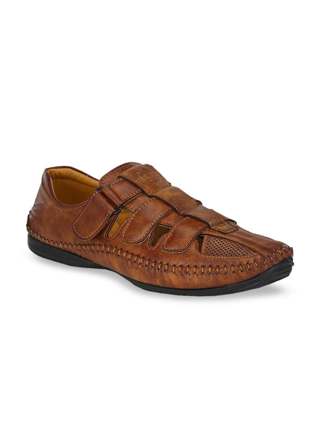 Prolific Men Tan Brown Fisherman Sandals-picture-26