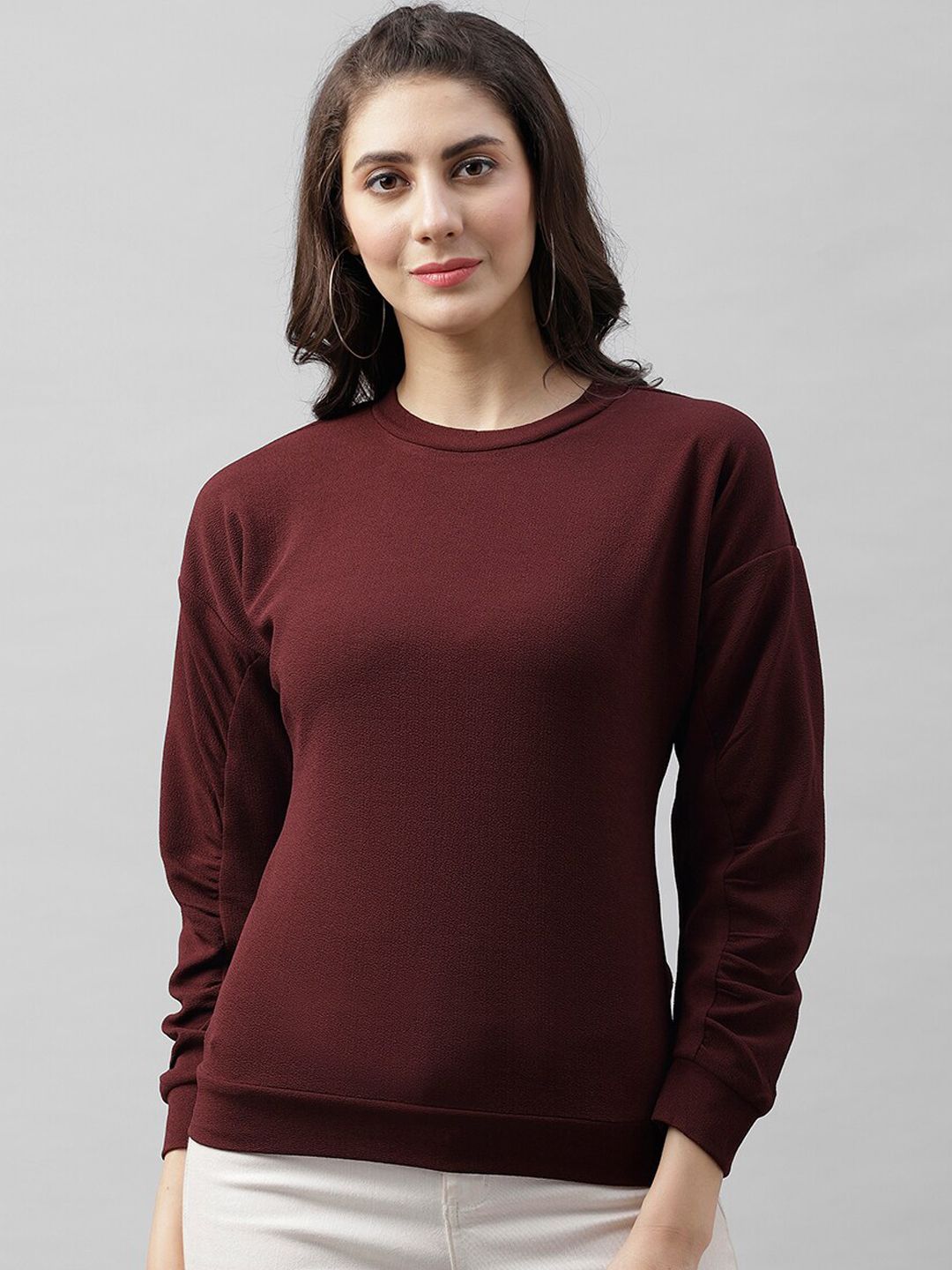 Athena Women Burgundy Solid Top-picture-37