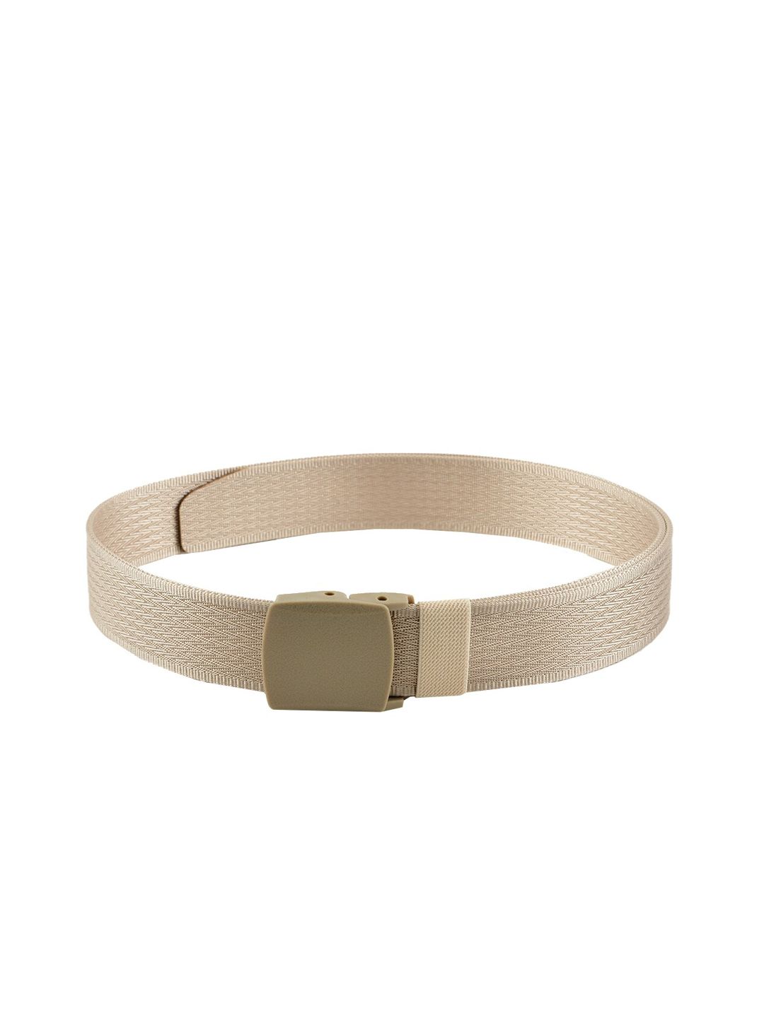 WINSOME DEAL Men Beige Woven Design Belt-picture-4