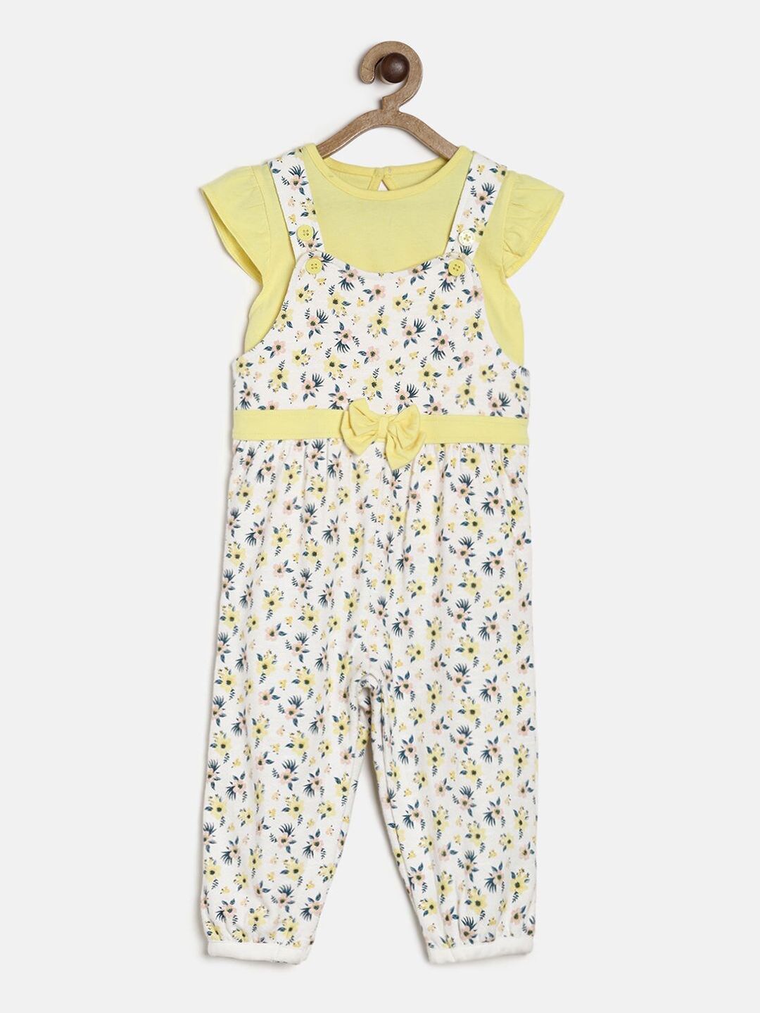 MINI KLUB Girls Off-White Printed Dungarees-picture-41