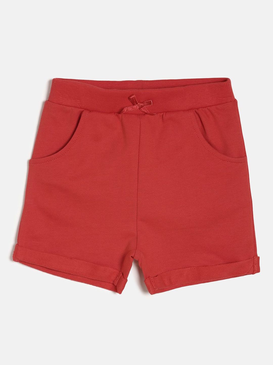 MINI KLUB Girls Red Solid Regular Fit Shorts-picture-10