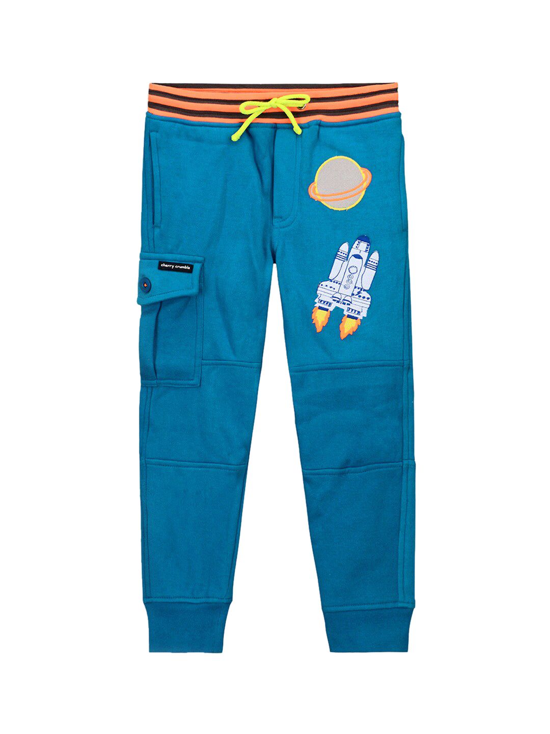 Cherry Crumble Unisex Kids Blue Regular Fit Solid Joggers-picture-21