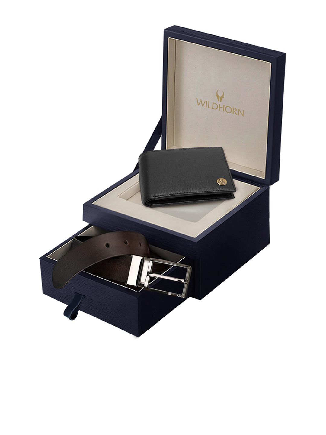 WildHorn Men Brown & Black RFID Protected Genuine Leather Accessory Gift Set-image-34