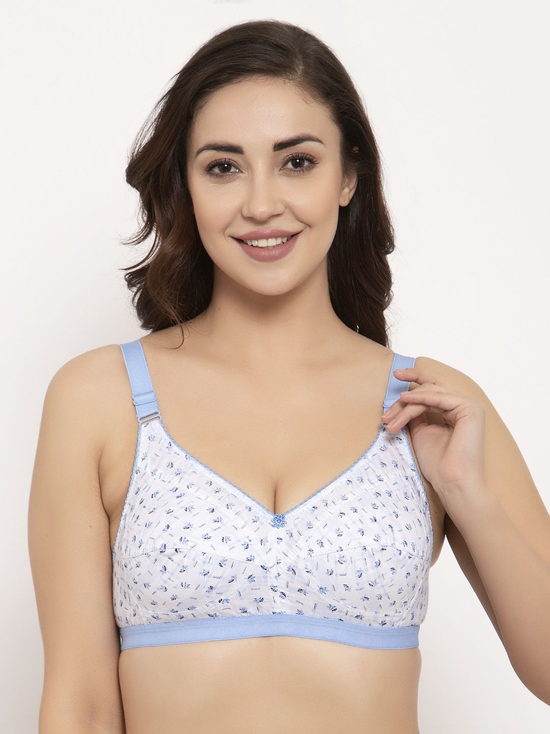 GRACIT Blue & White Printed Non-Wired Non Padded Everyday Bra PW10-05-30C-picture-6