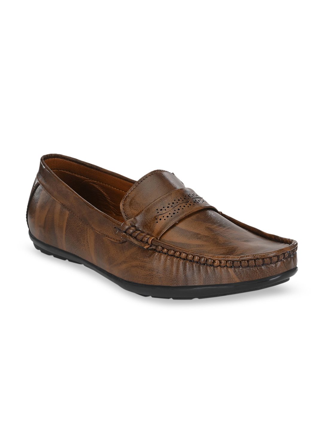 Prolific Men Brown Solid Formal Loafers-image-8