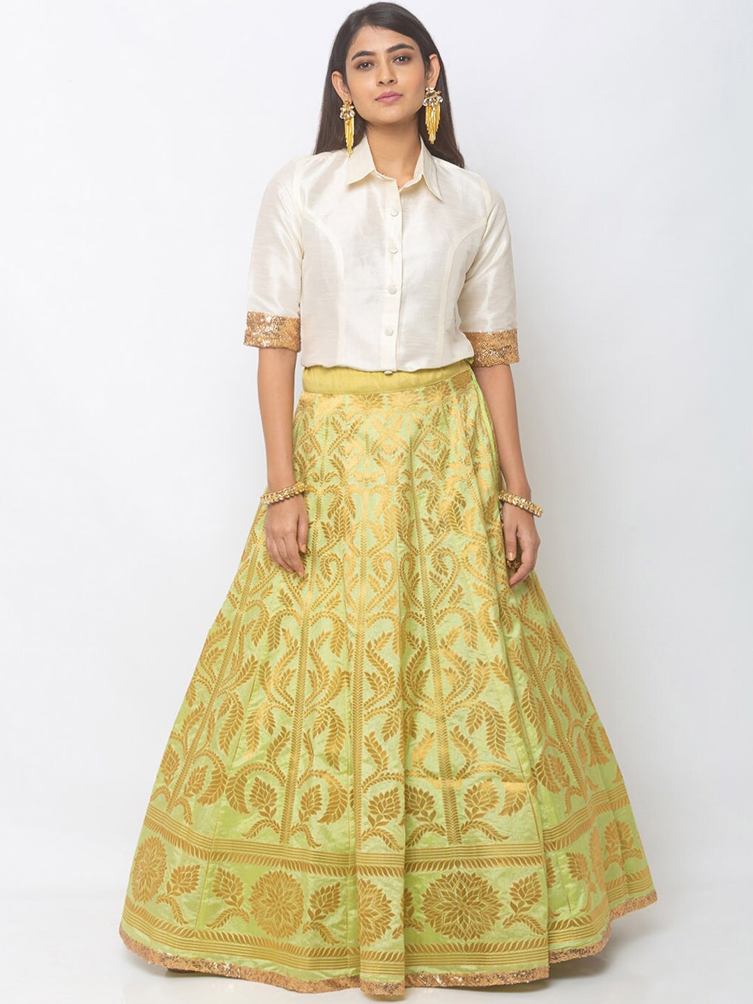 6Y COLLECTIVE Off-White Ready to Wear Lehenga with Blouse