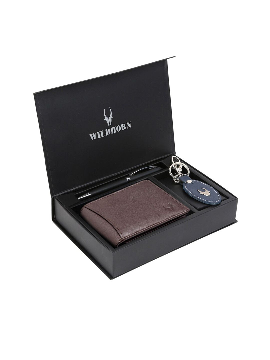 WildHorn Men Brown & Blue RFID Protected Genuine Leather Accessory Gift Set-picture-31