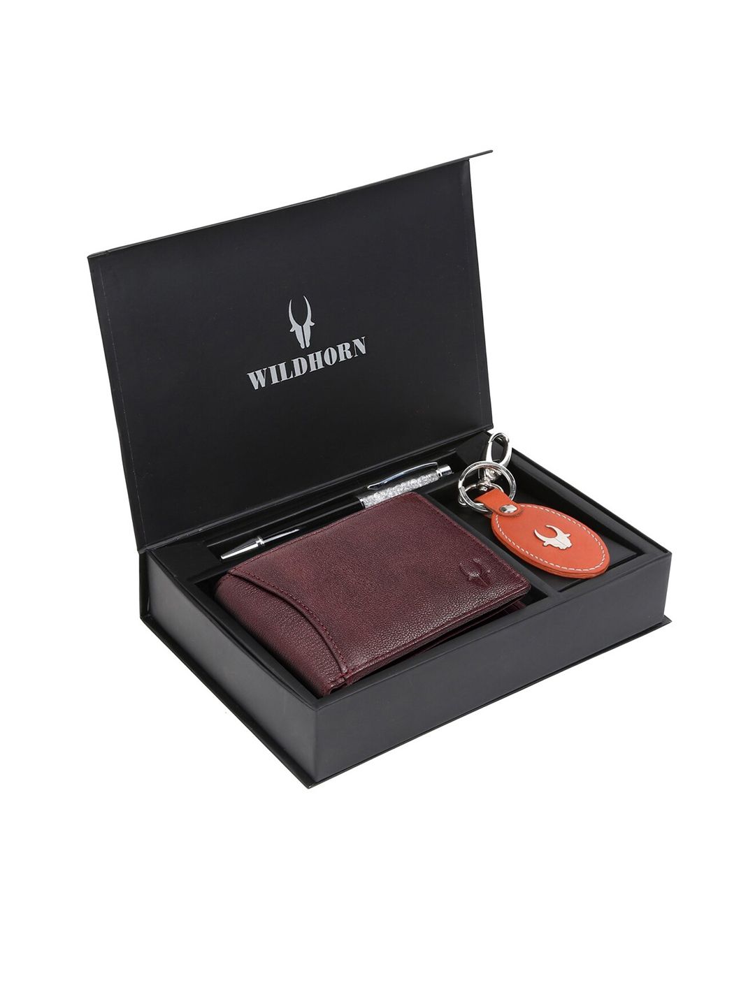 WildHorn Men Brown & Orange RFID Protected Genuine Leather Wallet & Pen Accessory Gift Set-picture-45