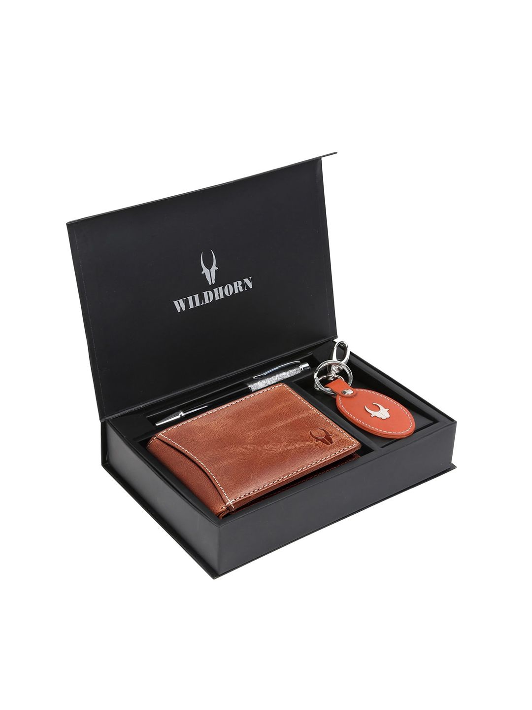 WildHorn Men Tan Brown & Red RFID Protected Genuine Leather Accessory Gift Set-picture-47
