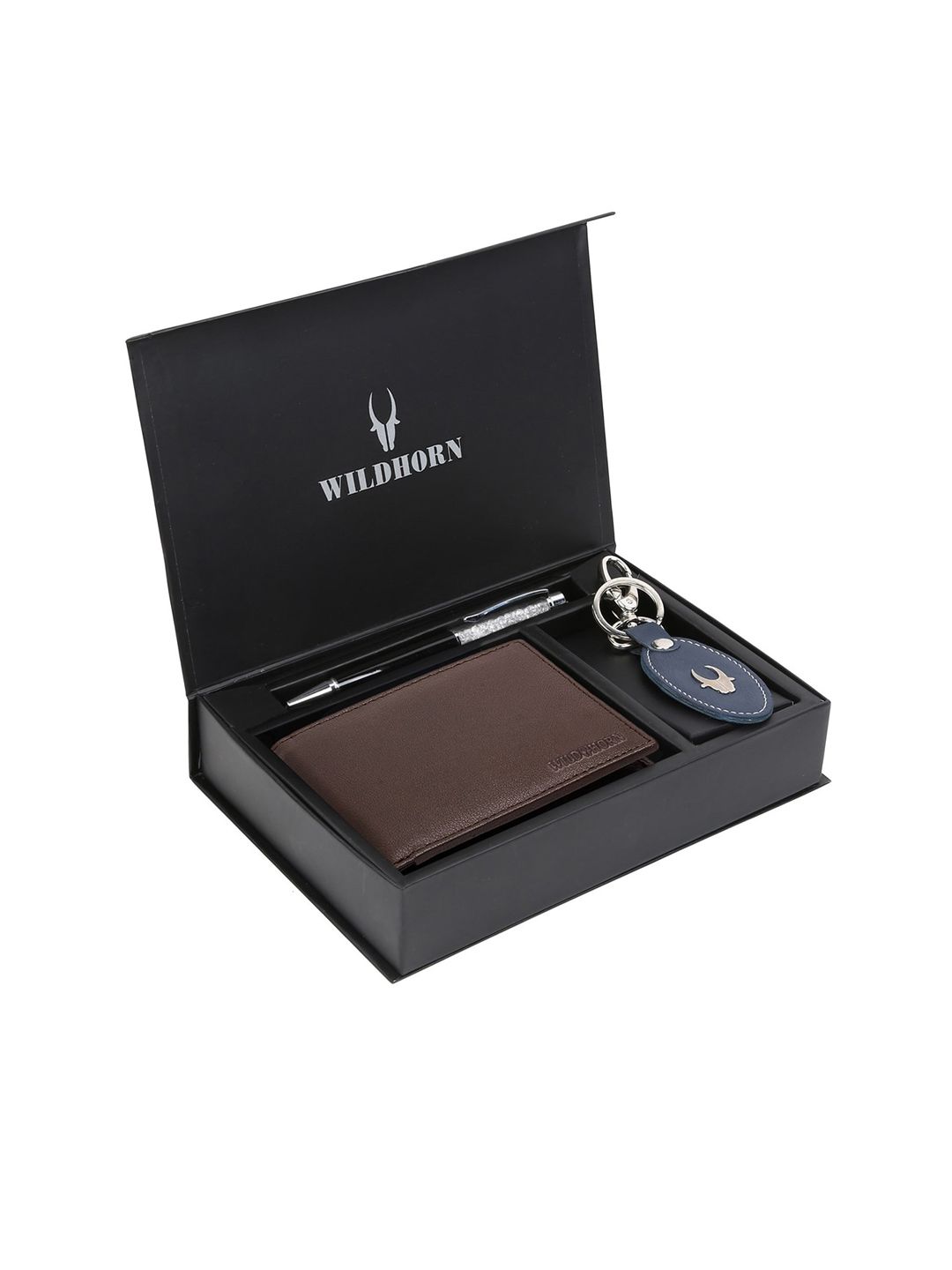 WildHorn Men Brown & Blue RFID Protected Genuine High Quality Leather Accessory Gift Set-picture-37