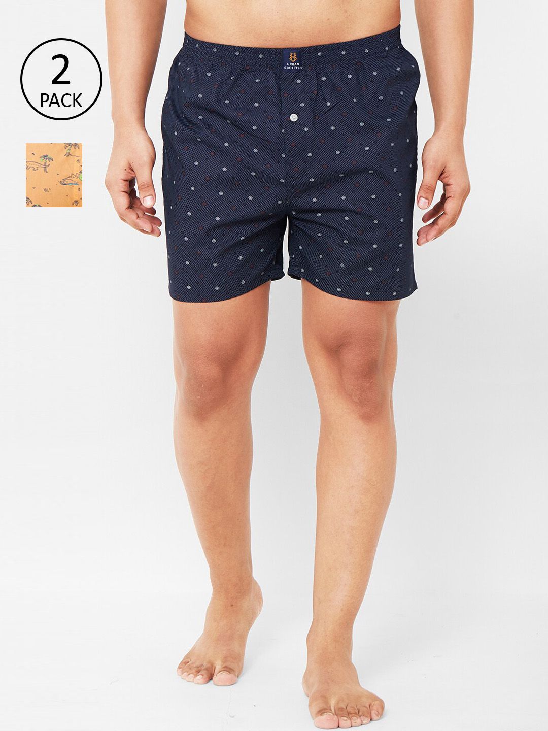 URBAN SCOTTISH Men Pack of 2 Printed Pure Cotton Boxers-picture-25