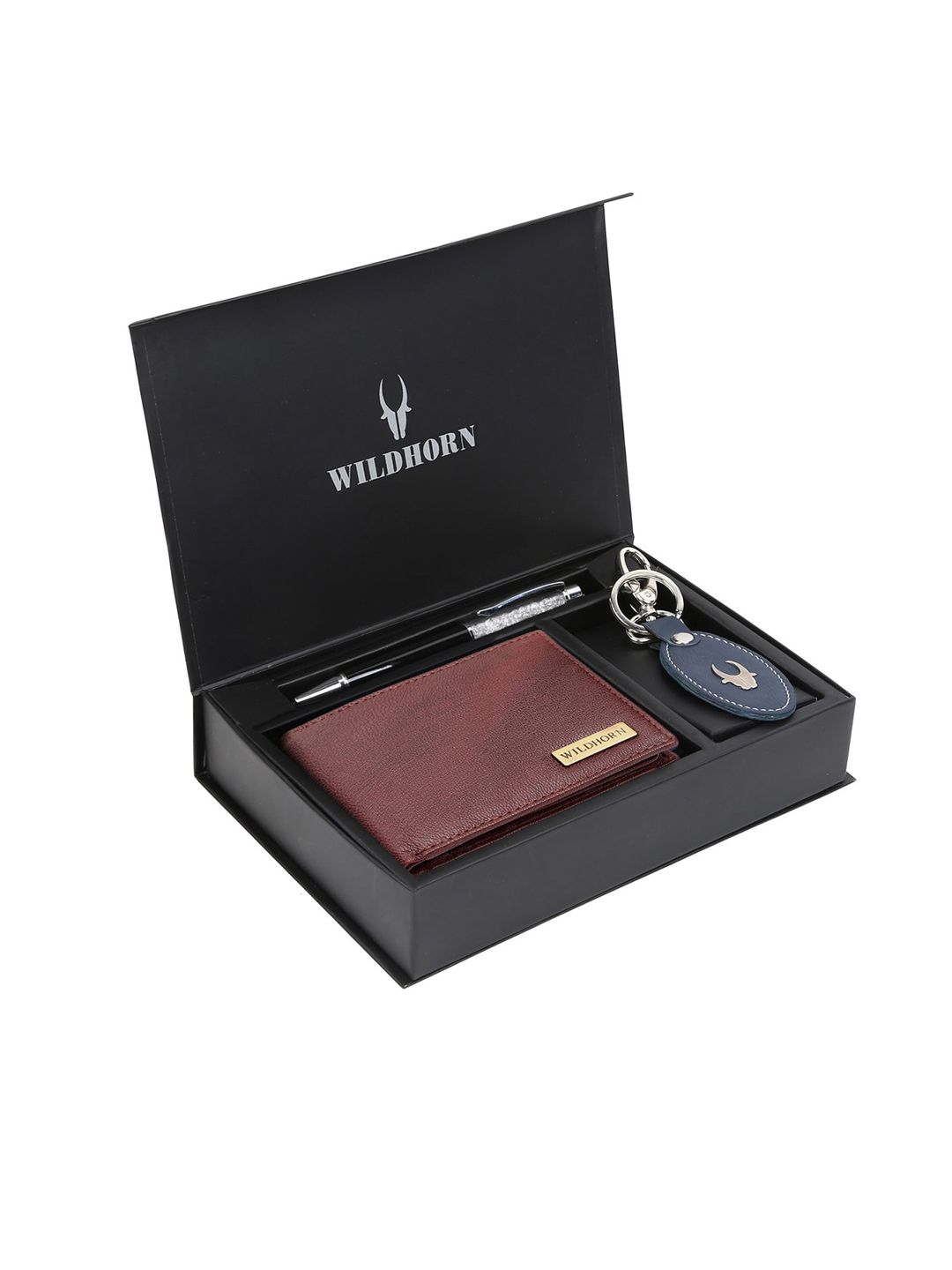 WildHorn Men Brown & Blue RFID Protected Genuine High Quality Leather Accessory Gift Set-picture-23