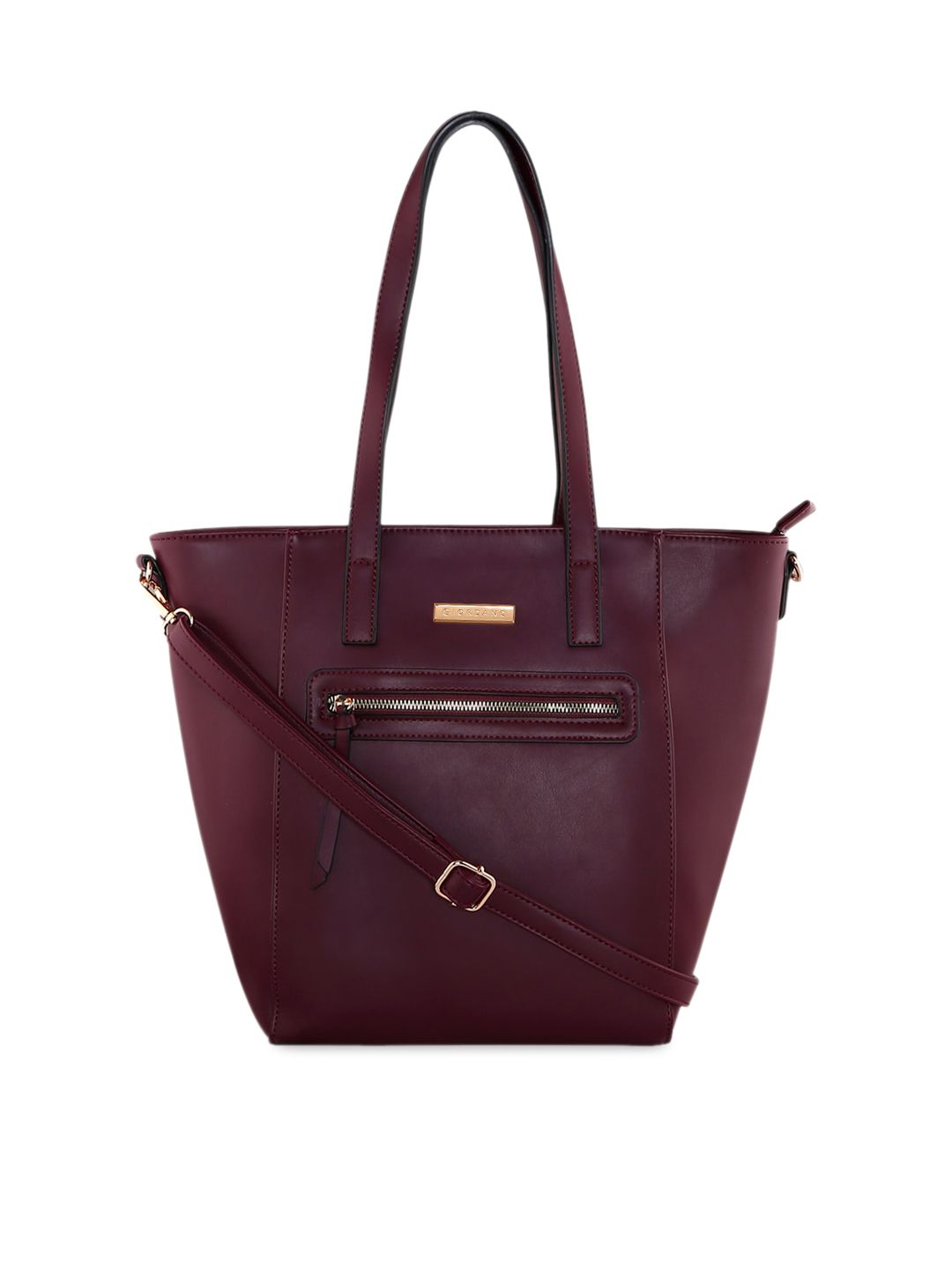 GIORDANO Maroon Solid Tote Handbag-picture-31