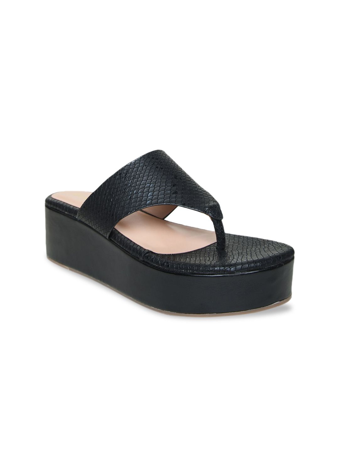 VALIOSAA Women Black Textured Heels-picture-13