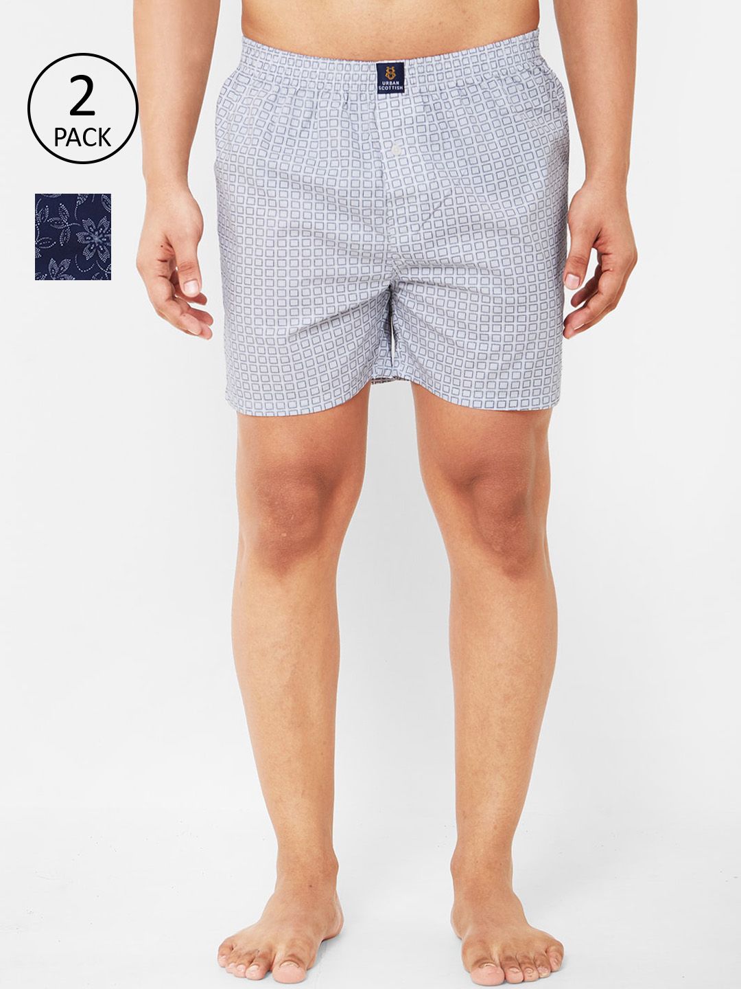 URBAN SCOTTISH Men Pack of 2 Printed Pure Cotton Boxers-picture-26