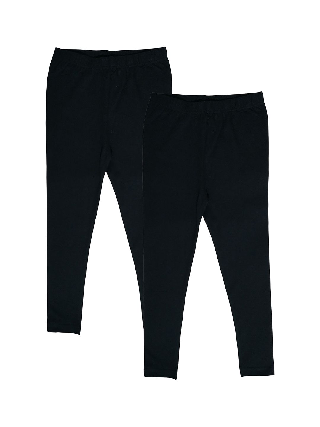 KiddoPanti Girls Pack Of 2 Black Solid Ankle-Length Leggings-picture-30