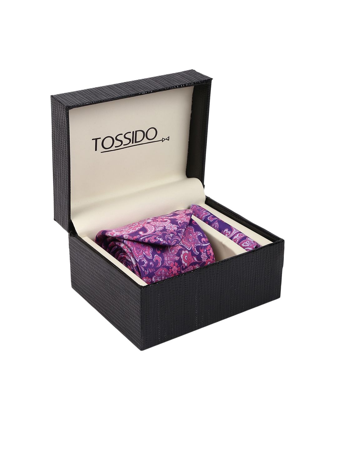 Tossido Men Purple Printed Accessory Gift Set-picture-11