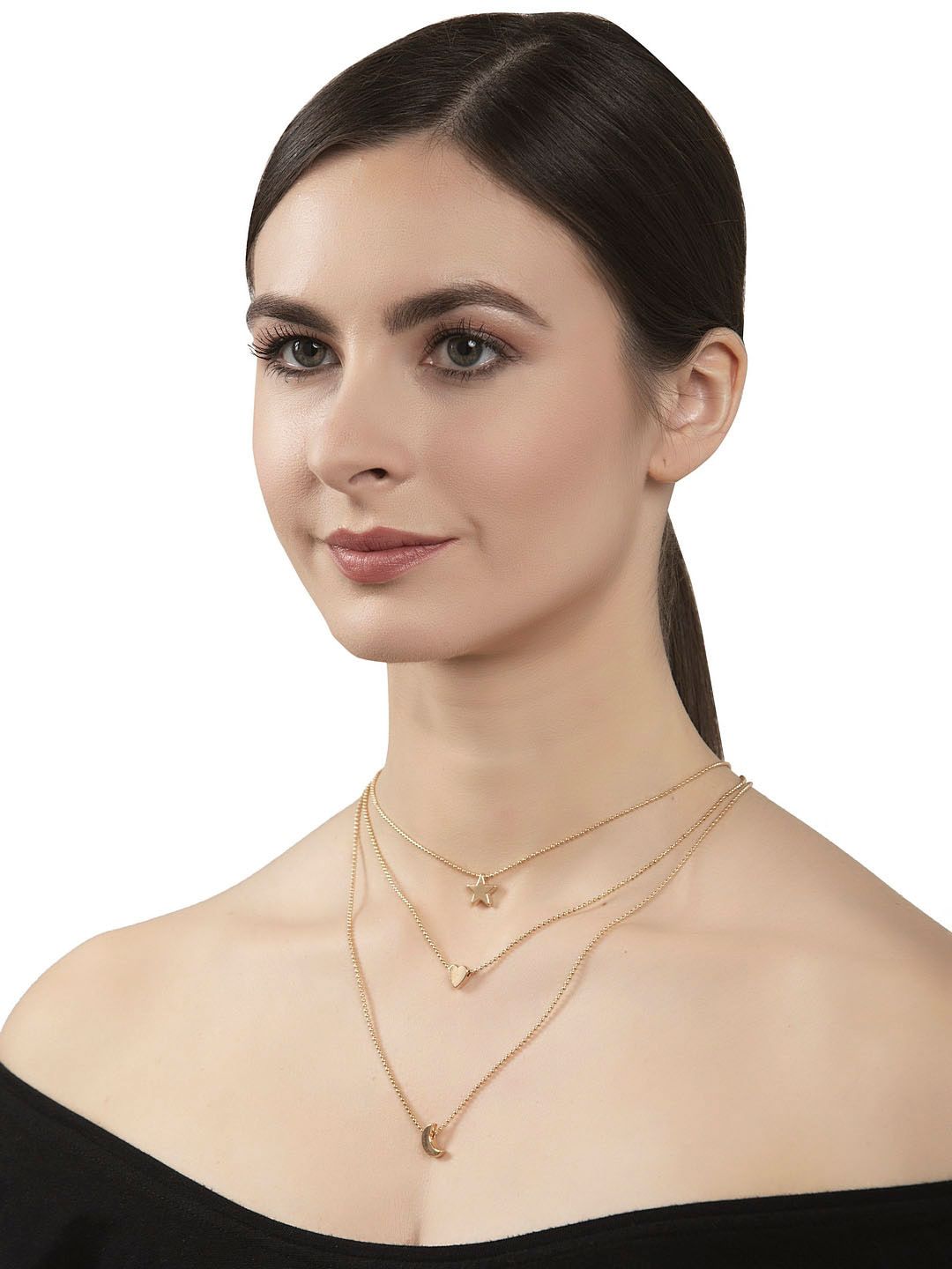 Shining Diva Fashion Gold-Plated Layered Necklace-picture-14