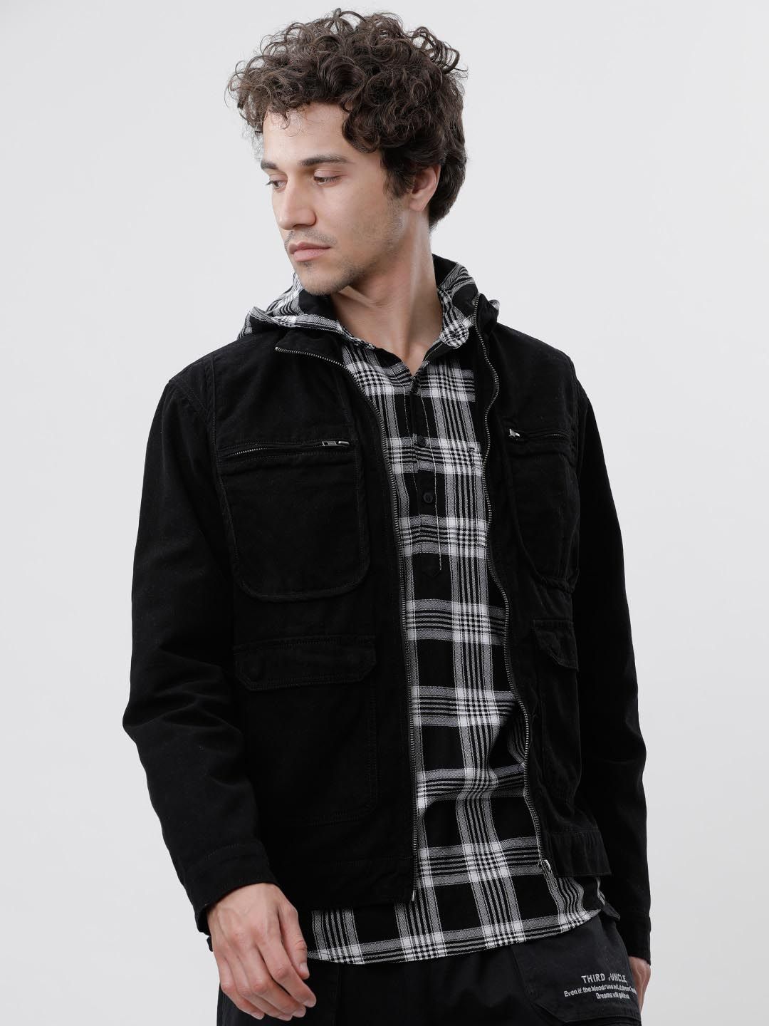 Buy Locomotive LOCOMOTIVE Men Black Solid Denim Jacket at Redfynd